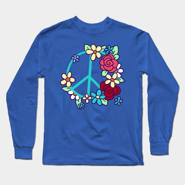 Flowery Peace Sign Long Sleeve T-Shirt by saradaboru